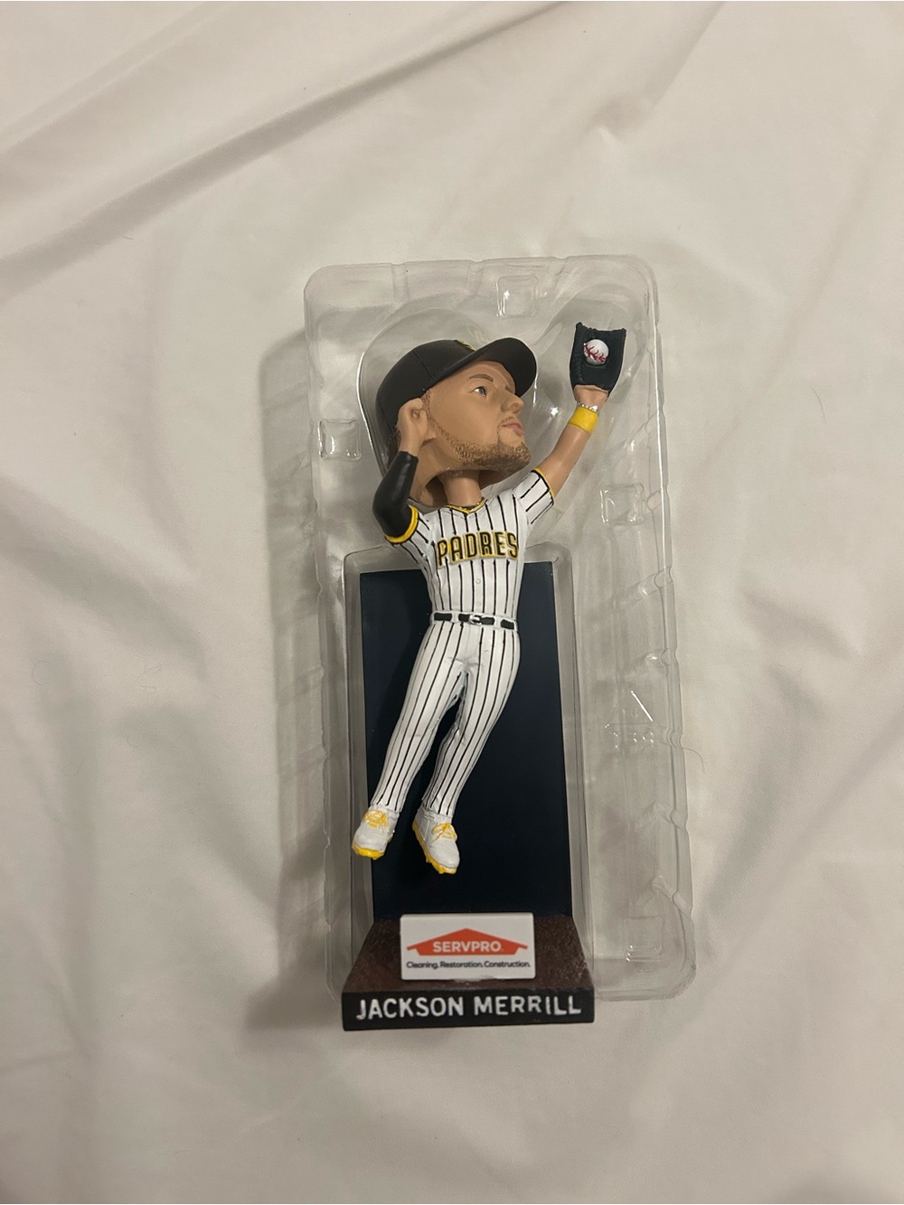 San Diego Padres Black & White Pinstripe Baseball Bobblehead (Merrill)